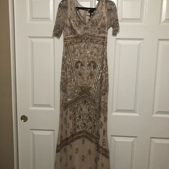 Adrianna Papell Tule Beaded Formal Long Dress - Picture 3 of 8